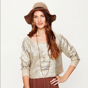 Free People cropped sequin sweater